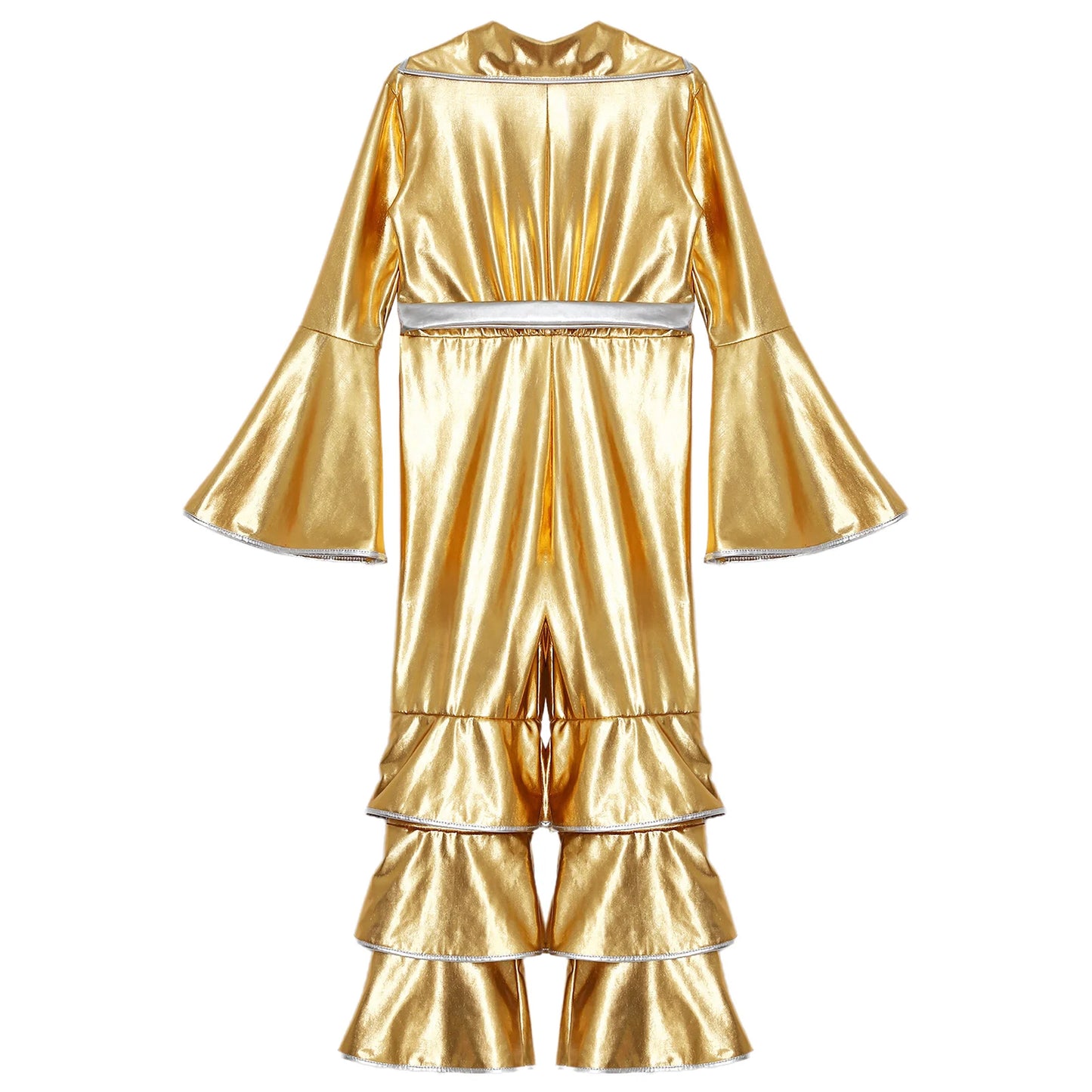 Girls’ Metallic Bell Bottom Jumpsuit – Retro Theme Night Costume