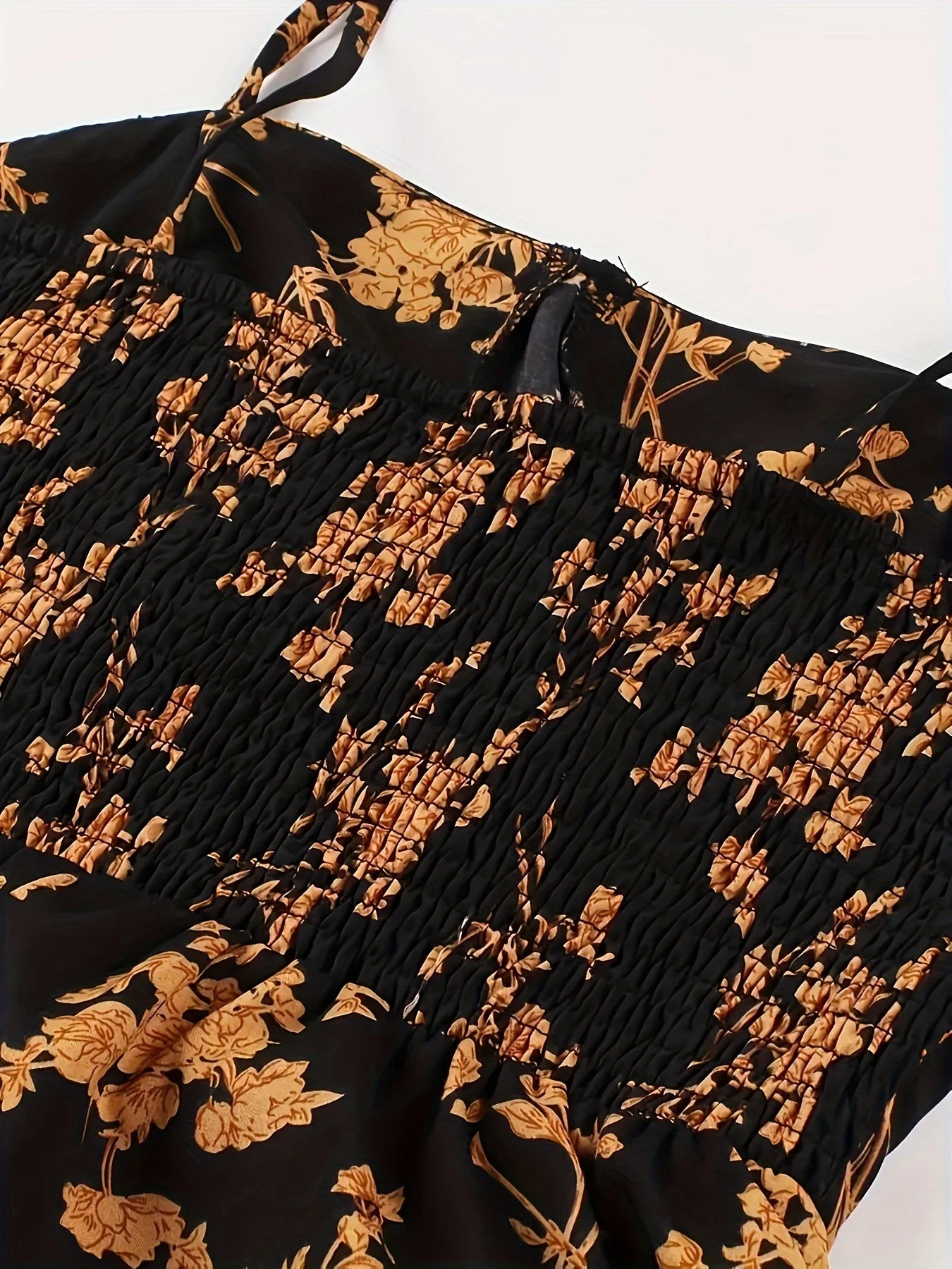 Women’s Floral A-Line Bow-Tie Dress – Sweetheart Neck, Adjustable Straps