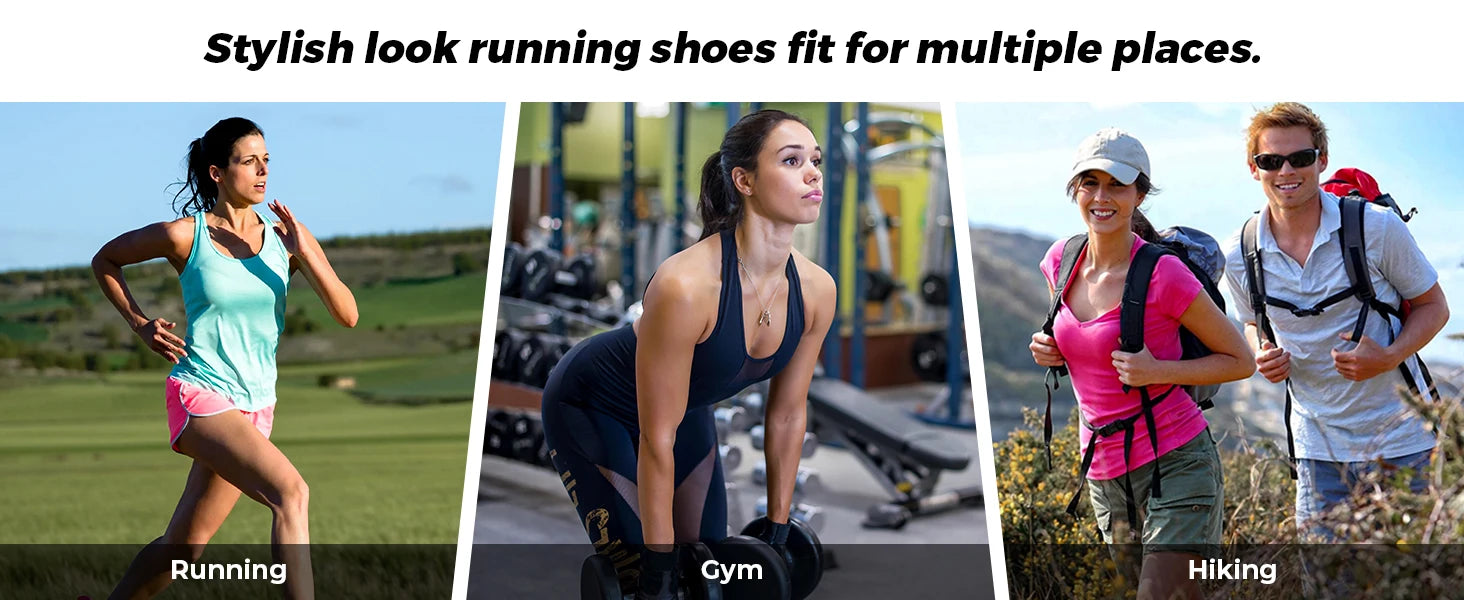 Women's Wide Fit Walking Sneakers – Breathable Lightweight Comfort Shoes – Black – 39