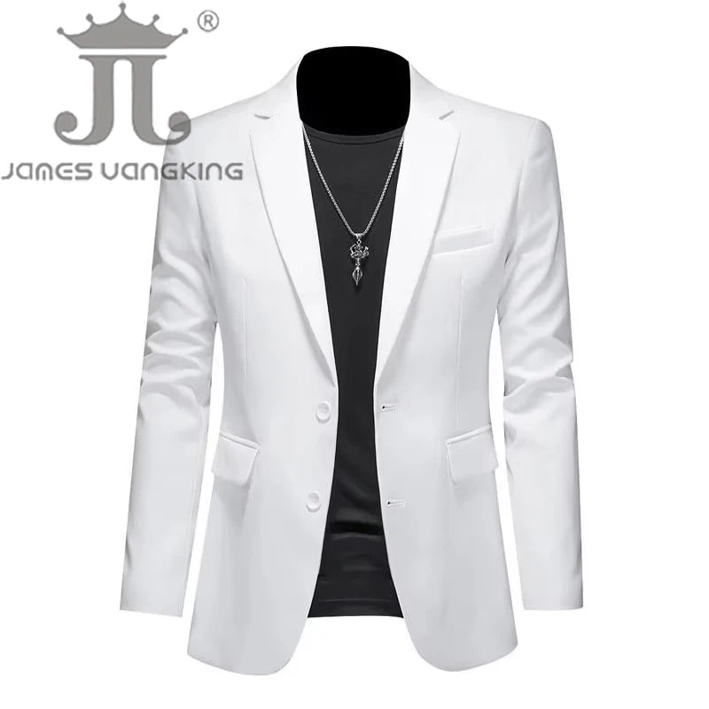 Men’s & Teens Solid Color Single-Button Blazer – Formal & Semi-Formal