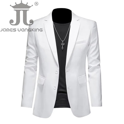 Men’s & Teens Solid Color Single-Button Blazer – Formal & Semi-Formal