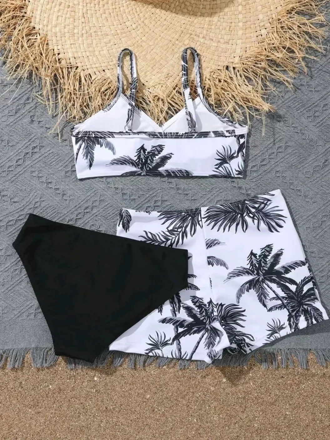 Kids Palm Print 3-Piece Swim Set