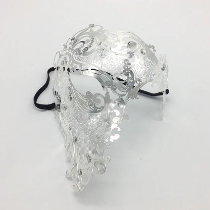 Venetian Metal Masquerade Half Mask – Golden Intricate Design