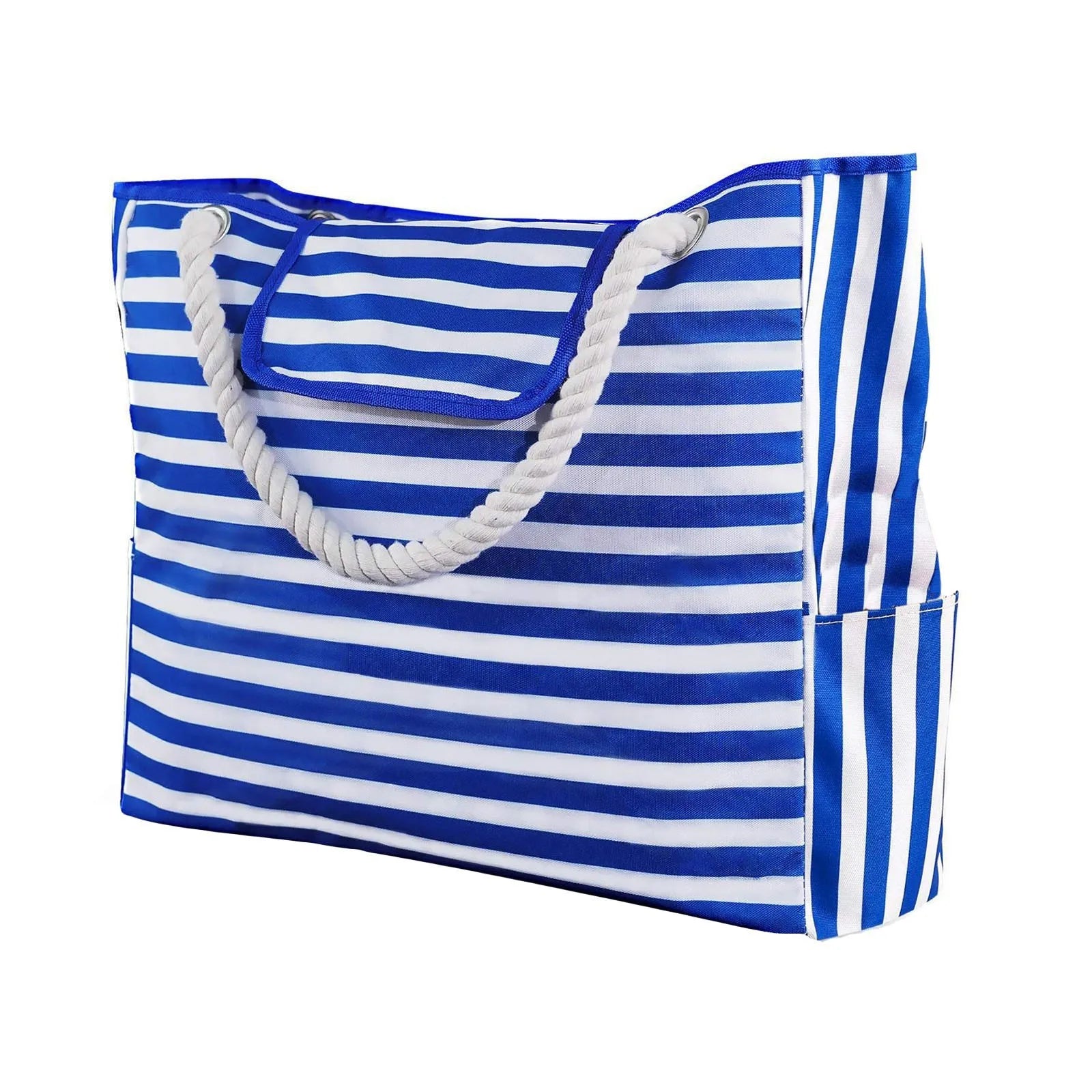 Striped Rope-Handle Beach Tote - The Dock Drop