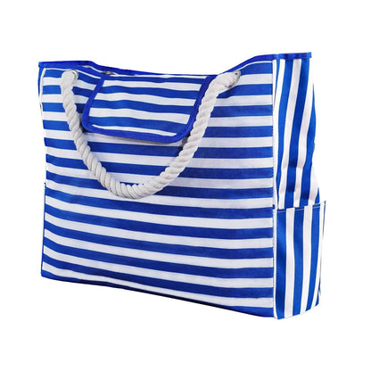 Striped Rope-Handle Beach Tote - The Dock Drop