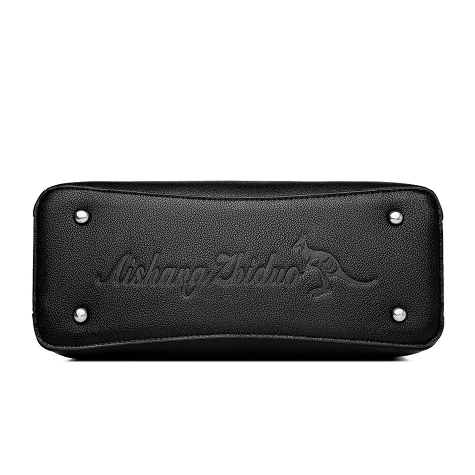 Elegant Pattern Tote – Kangaroo Brown Shoulder Handbag with Braided Handle