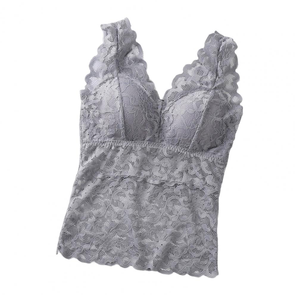 Women’s Lace V-Neck Tank Top – Soft Stretch Bralette Style