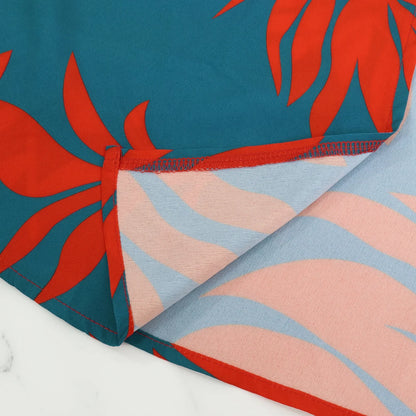 One-Shoulder Tropical Print Maxi Dress – Split Hem
