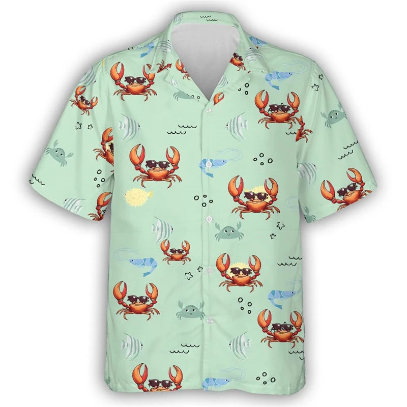 Men’s & Teens’ Coastal Print Button-Up Shirt – Vacation Ready