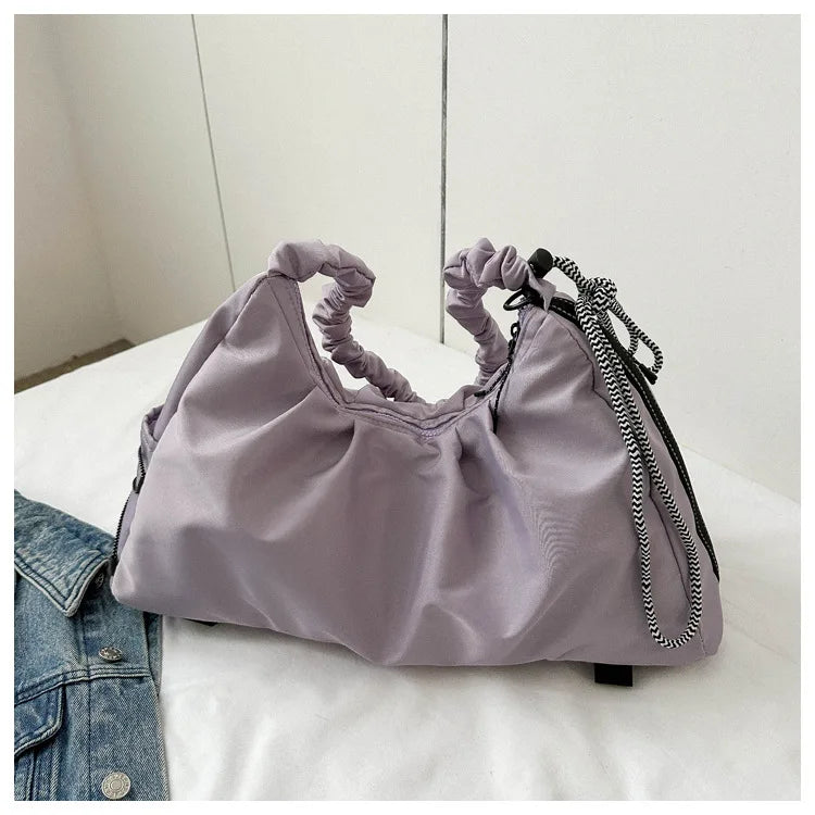 Women’s Ruched Gym Bag – Shoe Pocket, Wet Compartment & Yoga Mat Strap