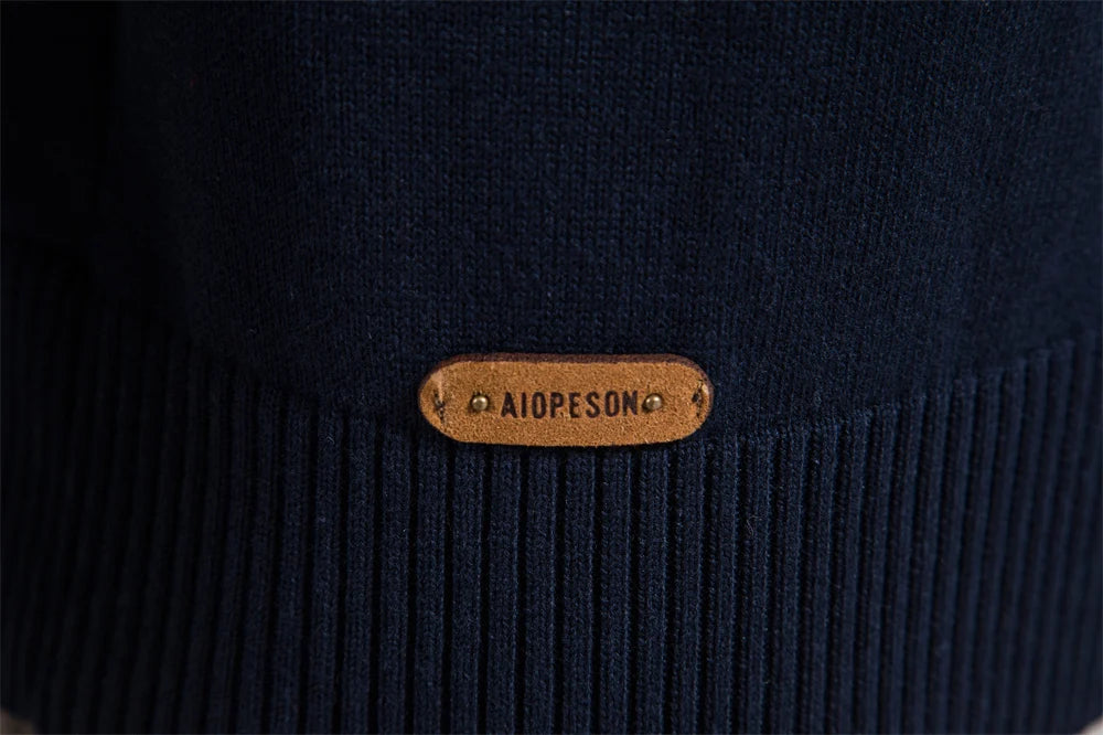 Men’s Quarter-Zip Mock Neck Knit Pullover – Long Sleeve