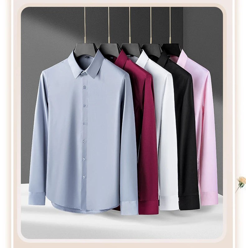 Men’s & Teens Premium Long-Sleeve Formal Dress Shirt – Easy-Care Broadcloth