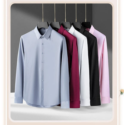 Men’s & Teens Premium Long-Sleeve Formal Dress Shirt – Easy-Care Broadcloth