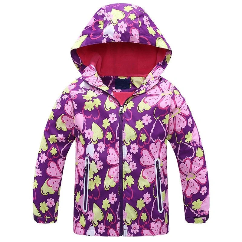 Girls' Polar Fleece Hooded Winter Jacket