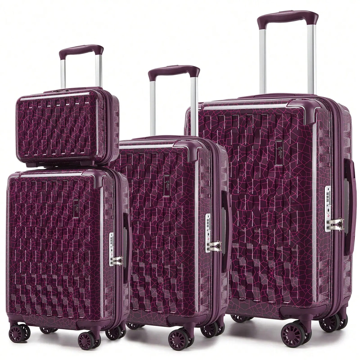 Ice-Crackle 4-Piece Hardshell Spinner Luggage Set