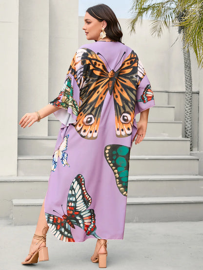 Women’s Flowing Caftan Cover-Up – Beach & Poolside Elegance