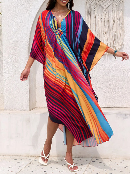 Women’s Flowing Caftan Cover-Up – Beach & Poolside Elegance