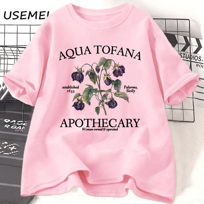 Women’s Apothecary Botanical Graphic Tee – Vintage Inspired Cotton Shirt