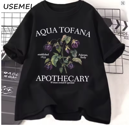 Women’s Apothecary Botanical Graphic Tee – Vintage Inspired Cotton Shirt