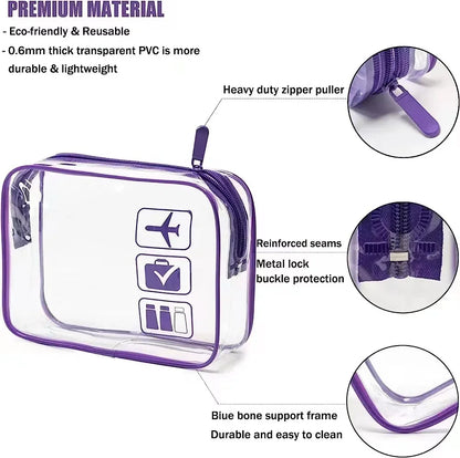 Clear PVC Travel Toiletry Bag – Zip Pouch for Cruise & Air Travel