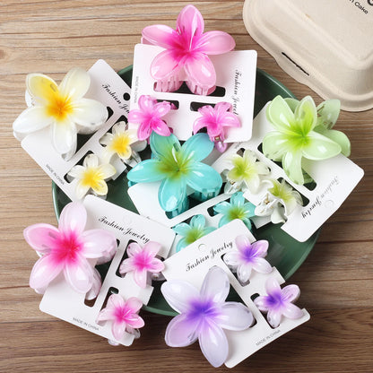 3-Piece Tropical Flower Hair Claw Clip Set