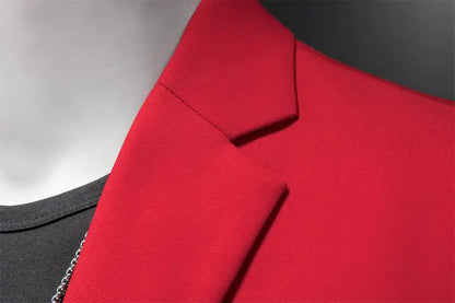 Men’s & Teens Solid Color Single-Button Blazer – Formal & Semi-Formal