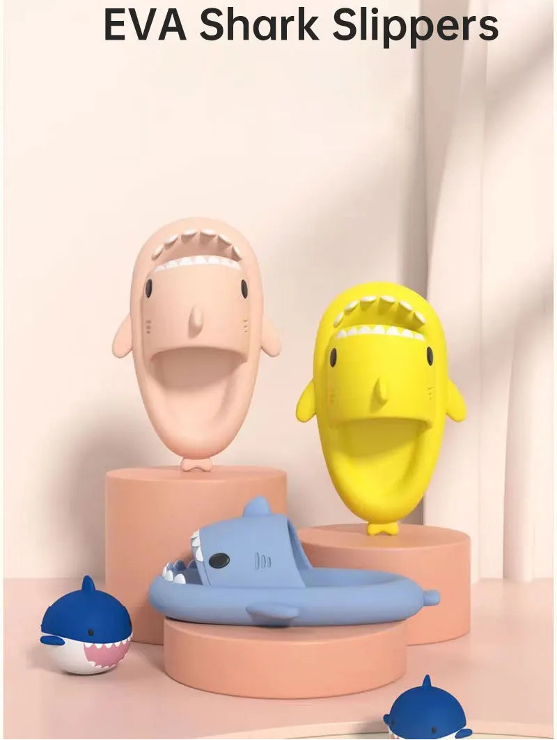 Kids Shark Slide Sandals – Soft Non-Slip Summer Slippers