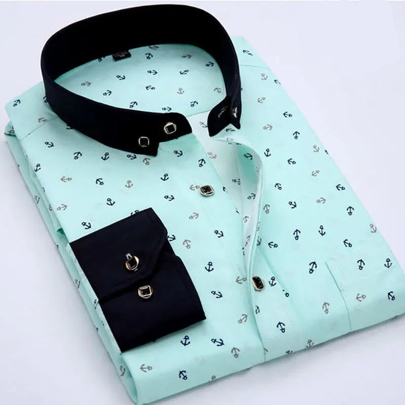 Men’s Long Sleeve Pattern Dress Shirt – Smart Casual