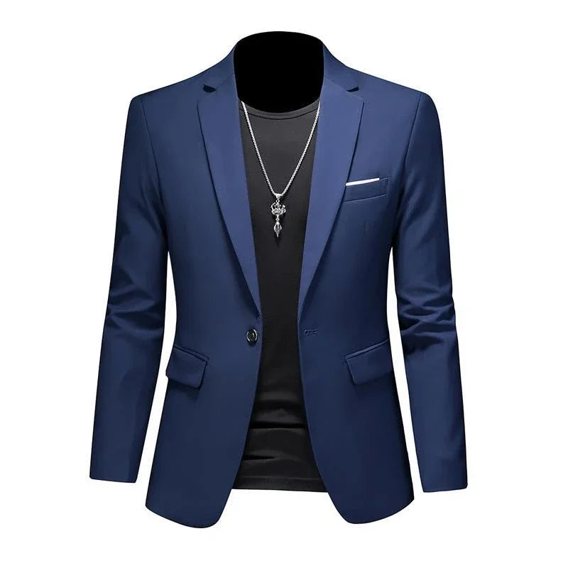 Men’s & Teens Solid Color Single-Button Blazer – Formal & Semi-Formal