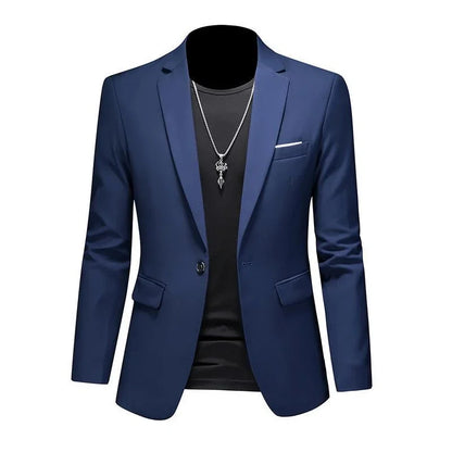 Men’s & Teens Solid Color Single-Button Blazer – Formal & Semi-Formal