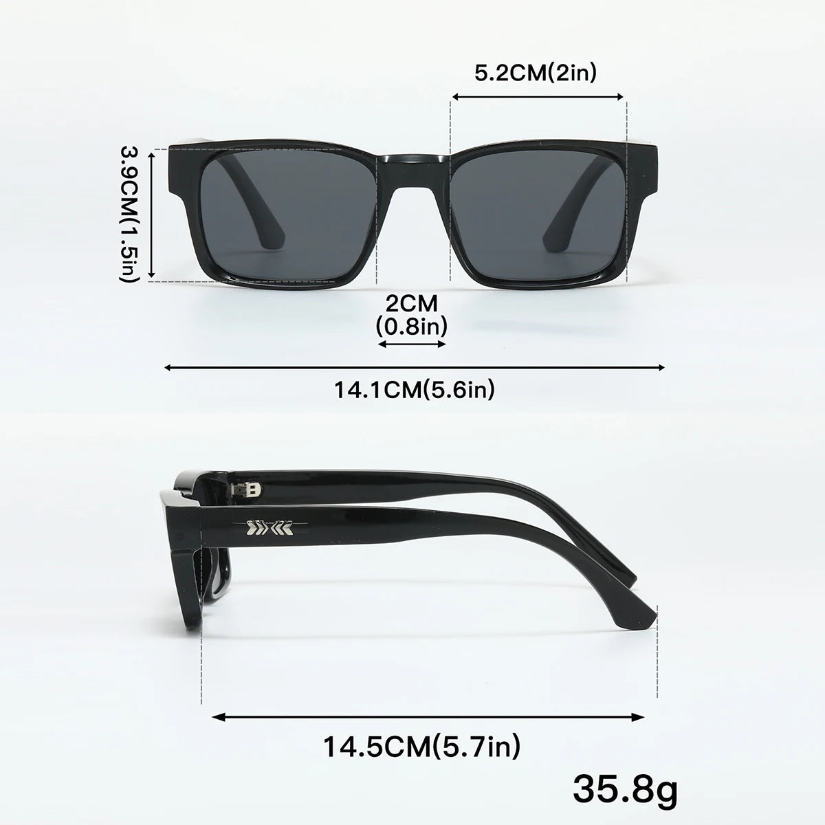 Classic Square Polarized Sunglasses – UV400 Unisex Travel Shades