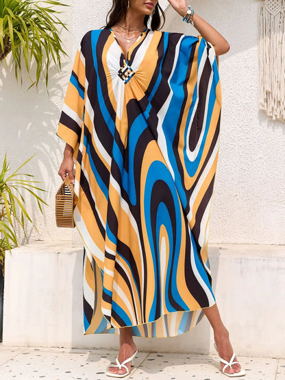 Women’s Flowing Caftan Cover-Up – Beach & Poolside Elegance