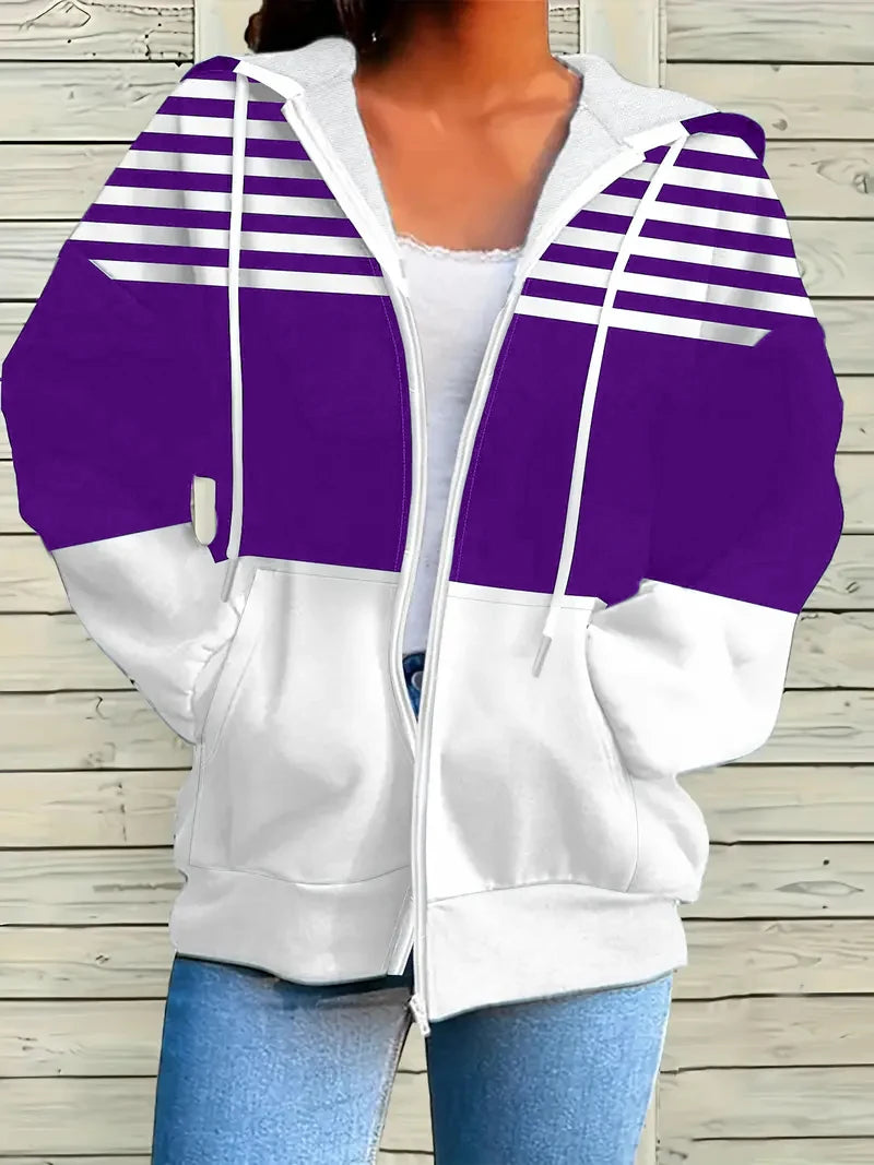 Women’s Zip-Up Hoodie – Long Sleeve, Lightweight, Soft Stretch