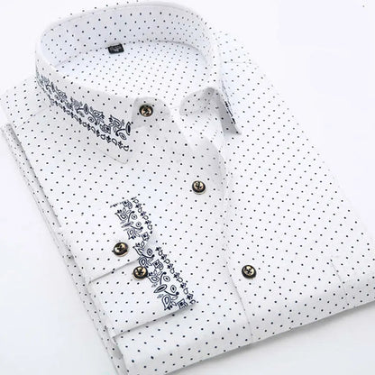 Men’s Long Sleeve Pattern Dress Shirt – Smart Casual