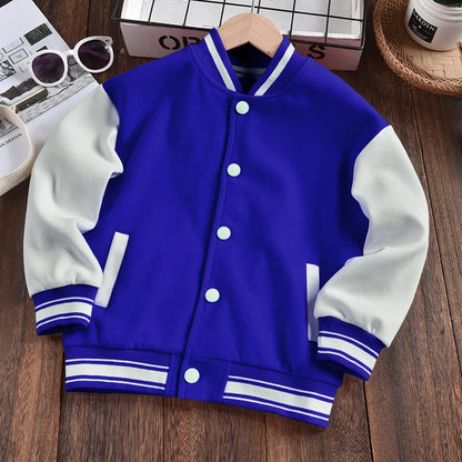 Kids’ Varsity Letterman Jacket – Lightweight Spring/Fall Outerwear