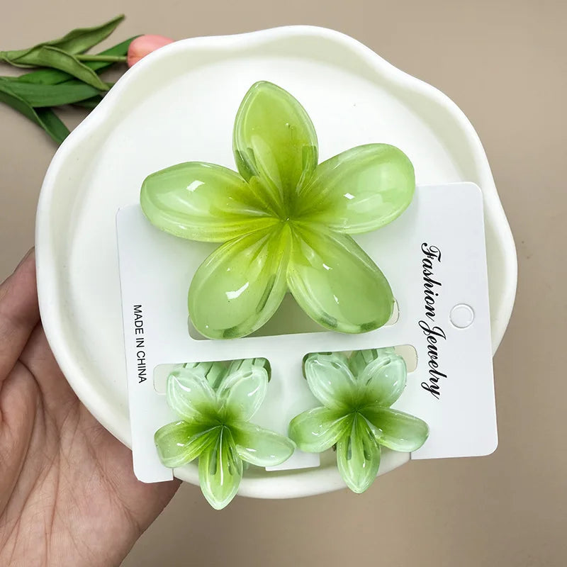 3-Piece Tropical Flower Hair Claw Clip Set