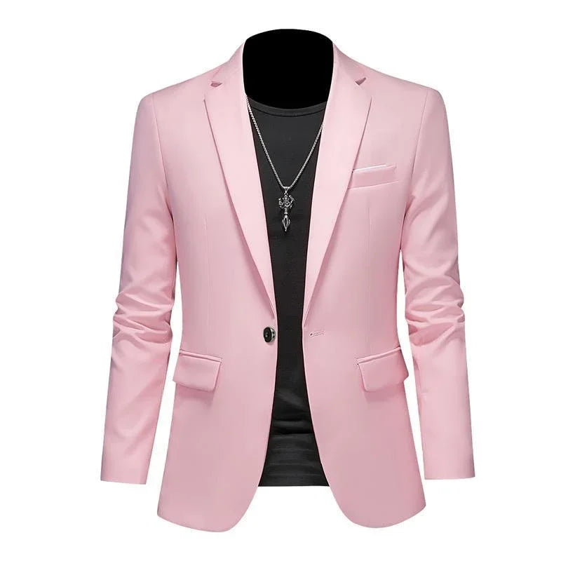 Men’s & Teens Solid Color Single-Button Blazer – Formal & Semi-Formal