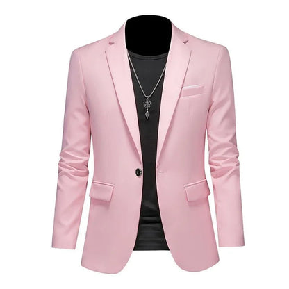 Men’s & Teens Solid Color Single-Button Blazer – Formal & Semi-Formal