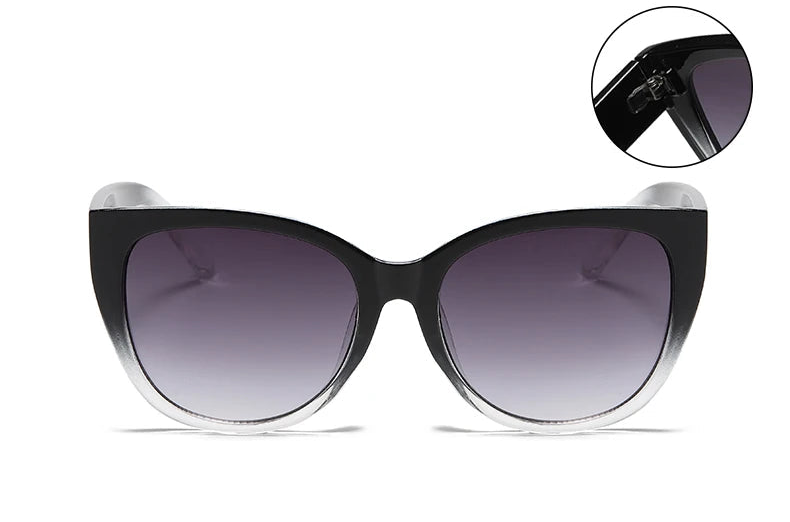 Gradient Cat-eye Minimalist Sunglasses Unisex European American Style Sun Protection Sunglasses Wide Leg Design