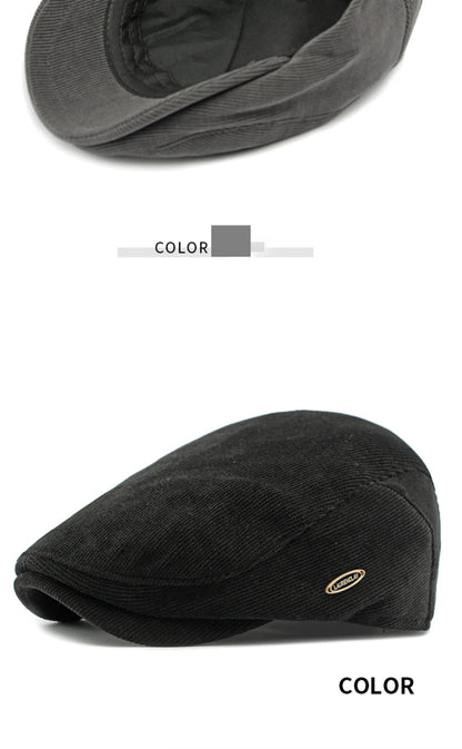Men’s Adjustable Corduroy Flat Cap – Classic Casual Style
