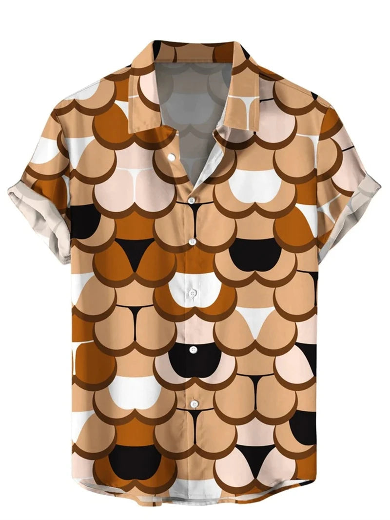 Men’s & Teens’ Printed Button-Up Shirt – Short Sleeve, Lightweight