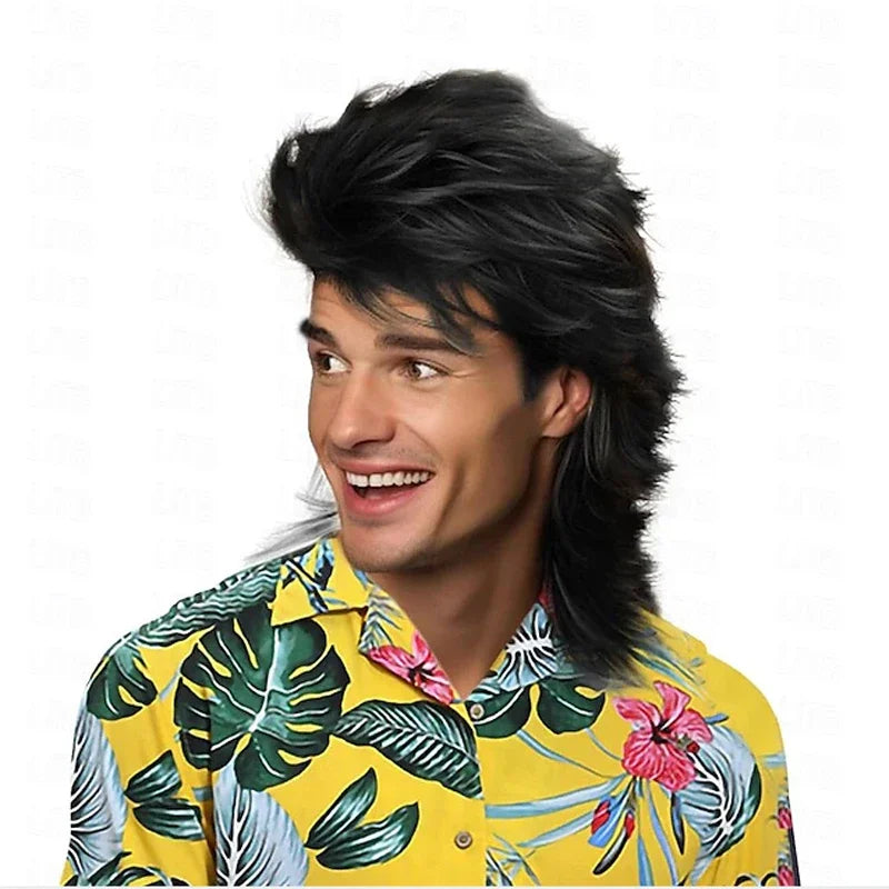 Men’s 80s Mullet Wig – Retro Rocker Hair Accessory