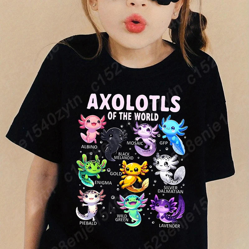 Kids’ Axolotl Graphic Tee – Soft, Comfy Crewneck