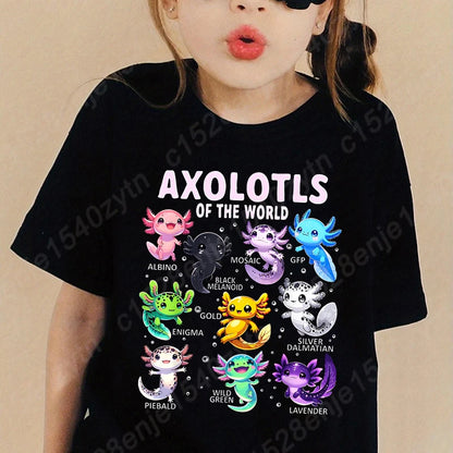 Kids’ Axolotl Graphic Tee – Soft, Comfy Crewneck
