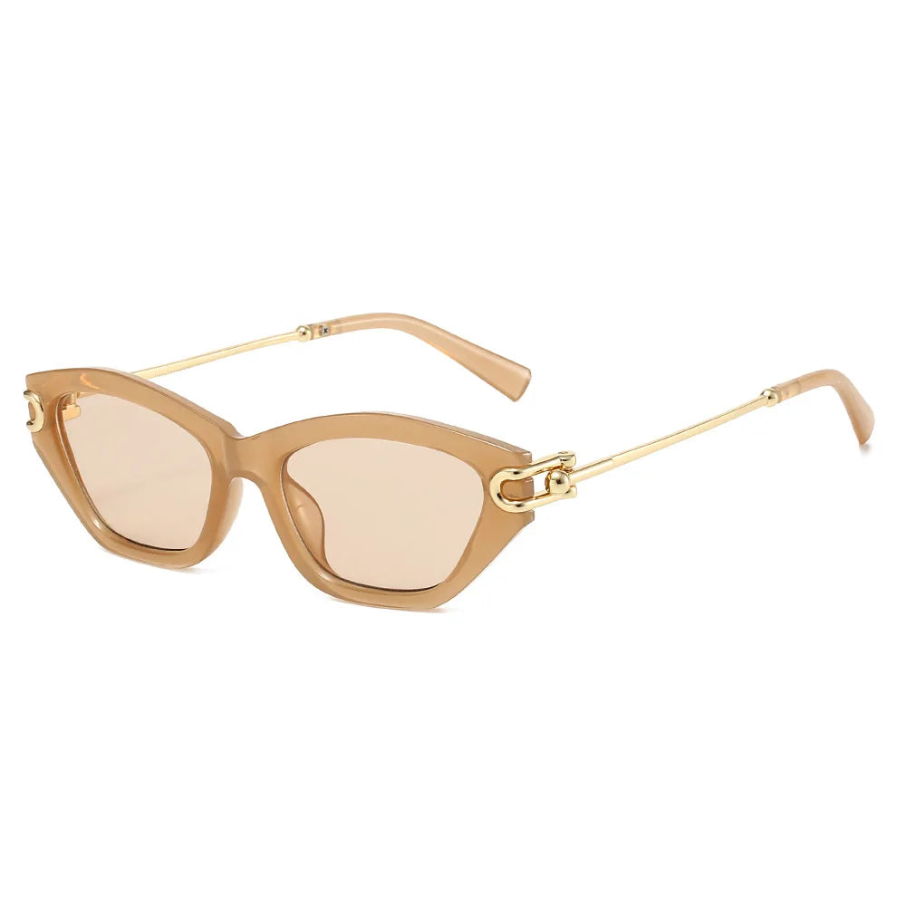 Silver-Accent Square UV400 Sunglasses
