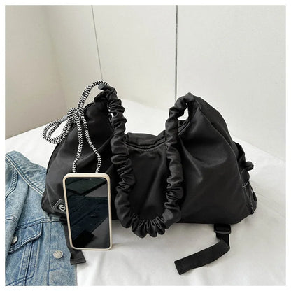 Women’s Ruched Gym Bag – Shoe Pocket, Wet Compartment & Yoga Mat Strap