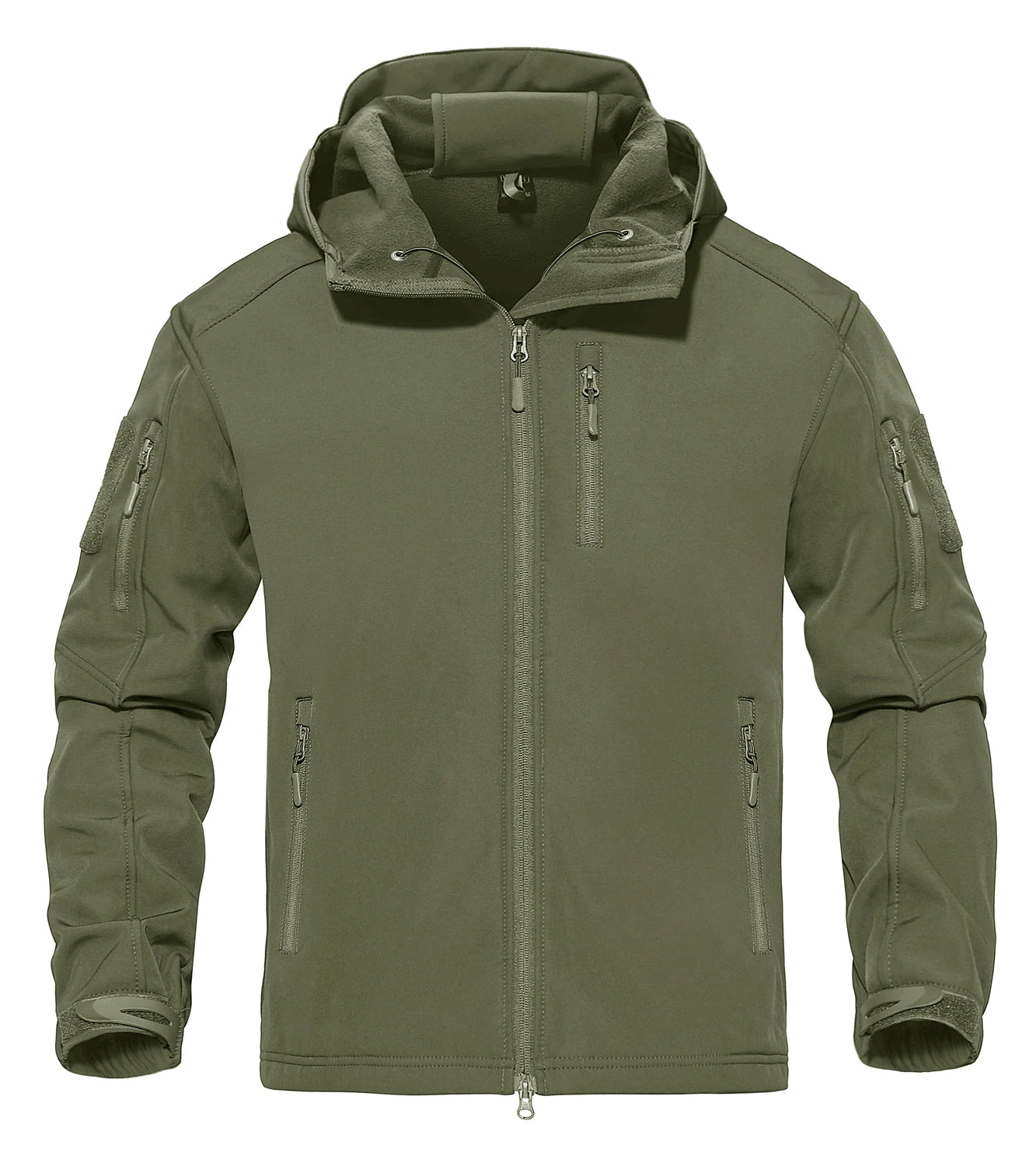 Men’s Waterproof Softshell Fleece Jacket – Hooded, Multi-Pocket, Outdoor Ready