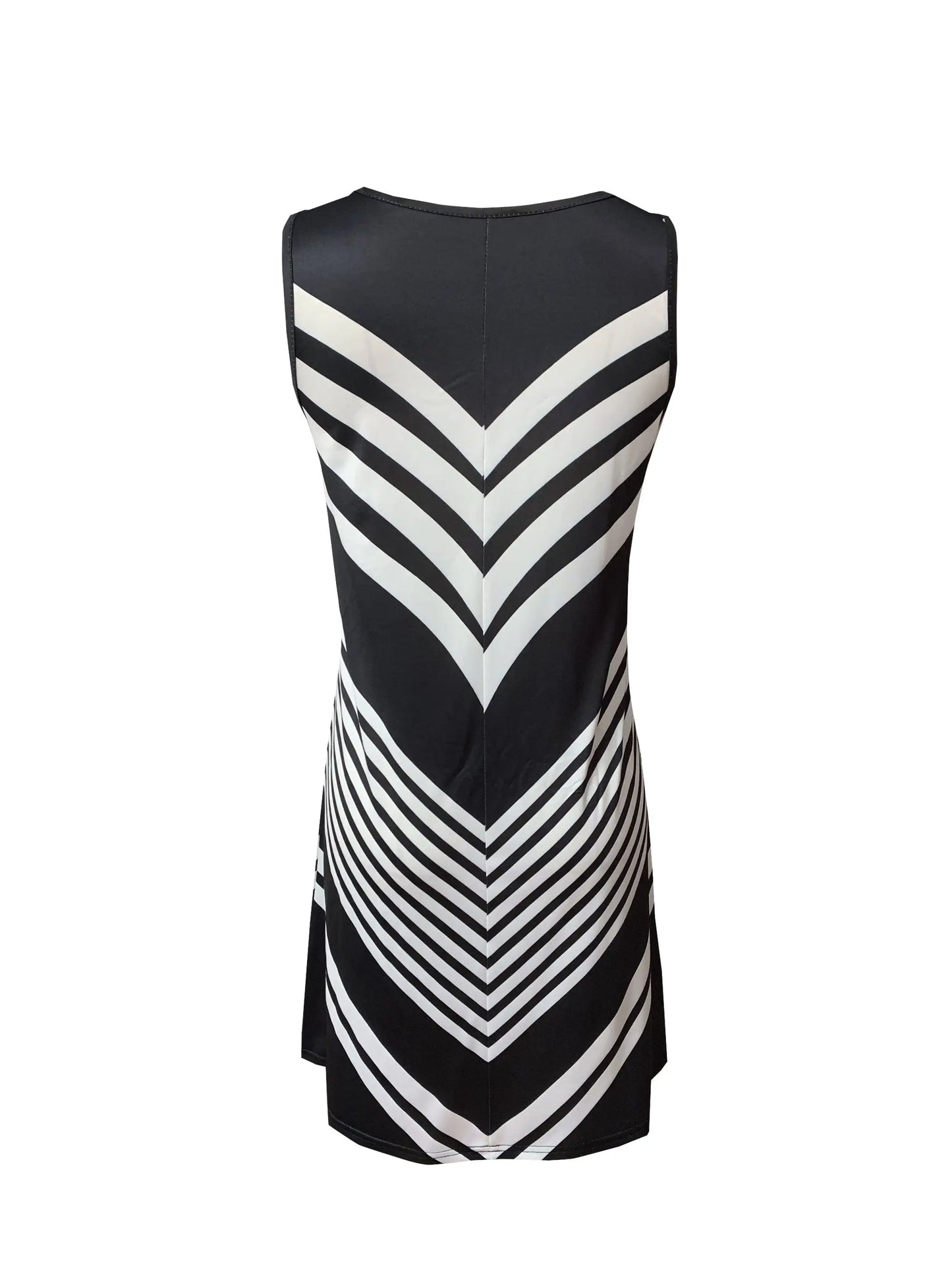 Women’s Chevron Sleeveless Dress – A-Line, Knee Length