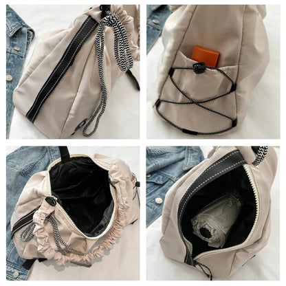 Women’s Ruched Gym Bag – Shoe Pocket, Wet Compartment & Yoga Mat Strap