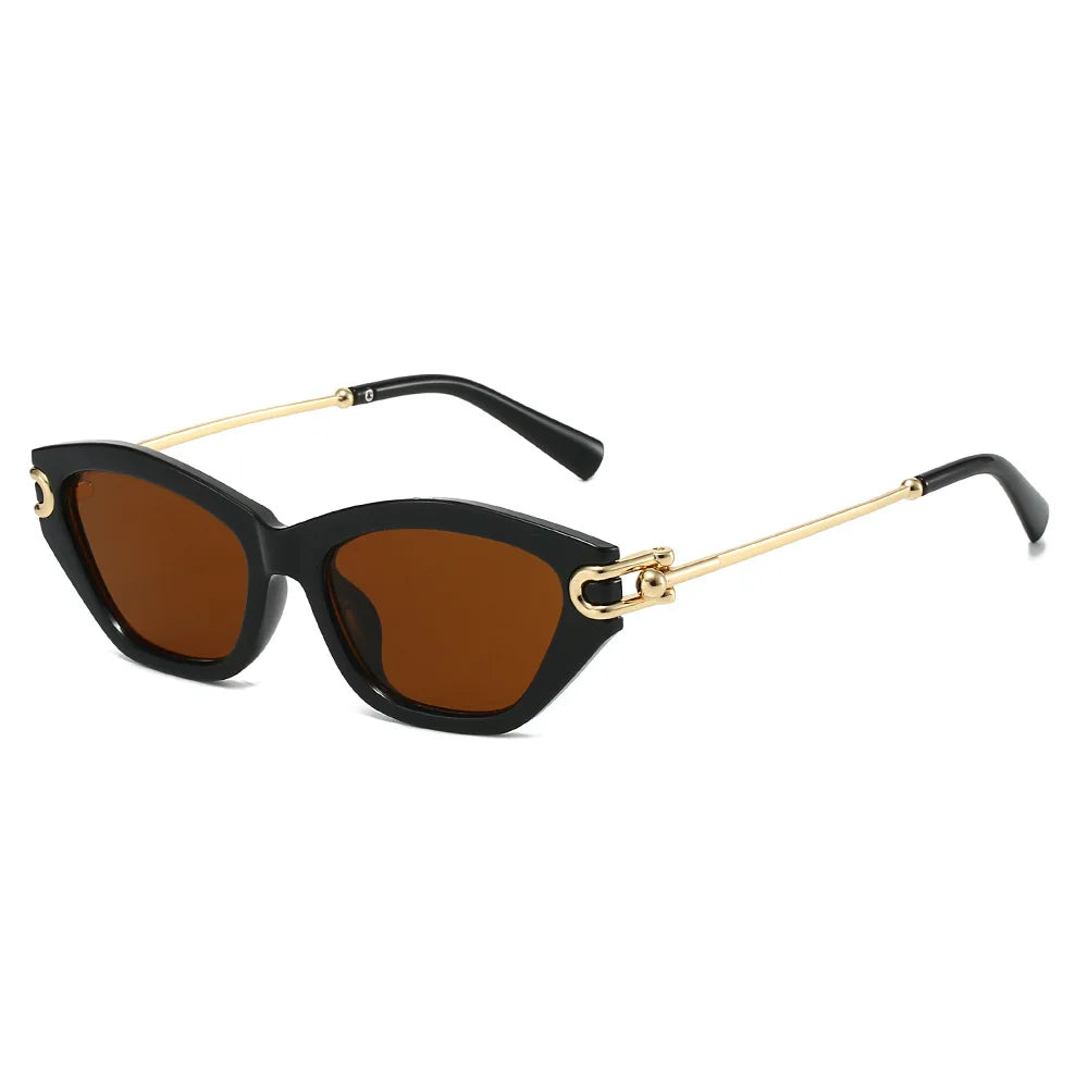 Silver-Accent Square UV400 Sunglasses